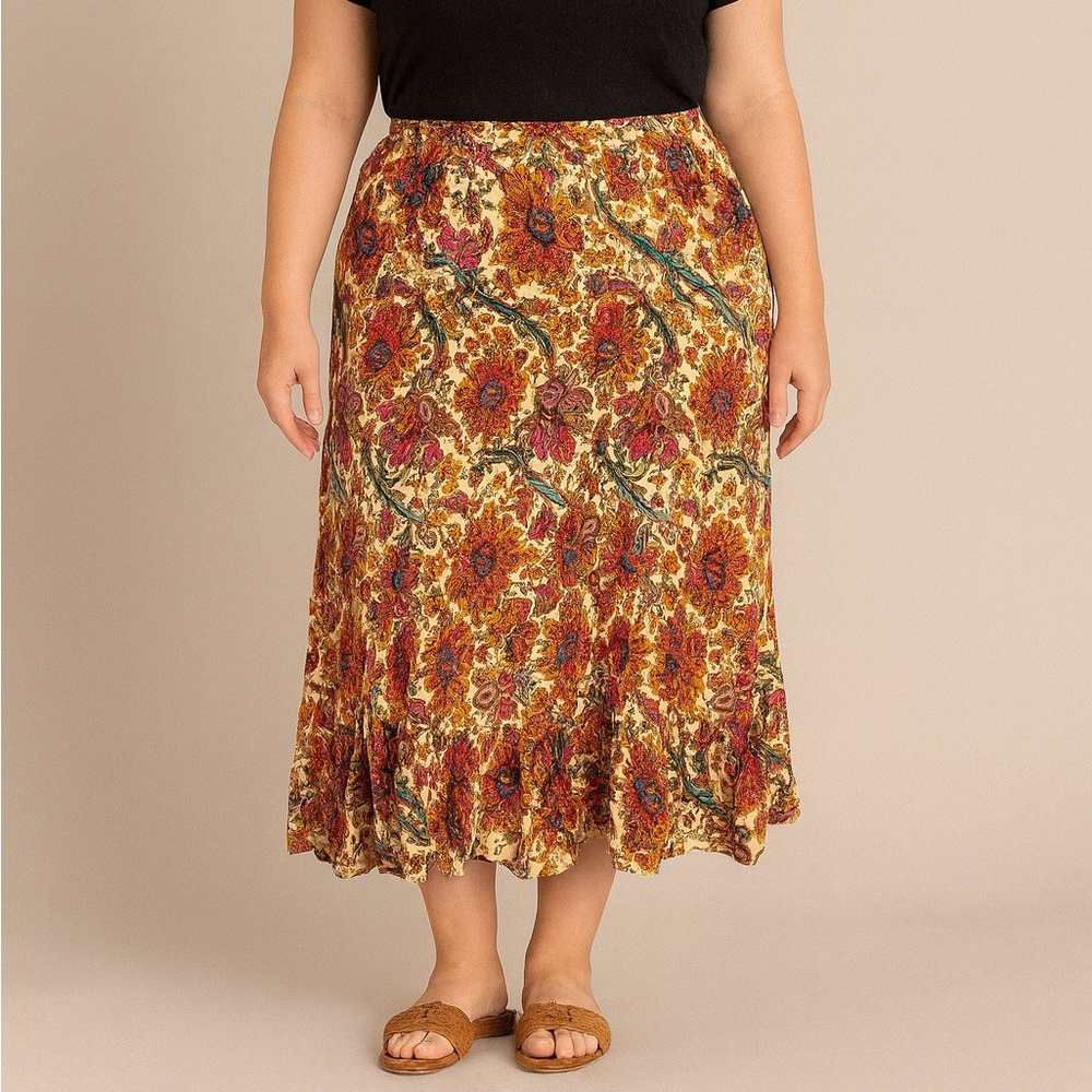 Jessica Simpson Multicolor Floral A-Line Skirt